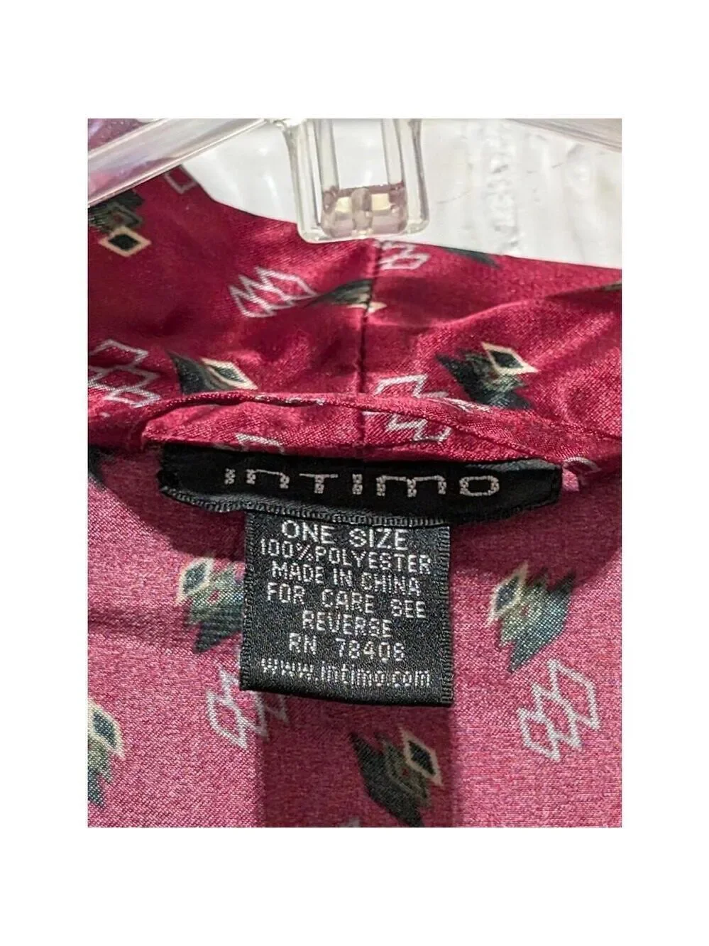 Intimo Men's Elegant Burgundy Satin Belted Robe with Pockets